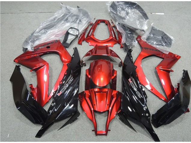 Inexpensive 2011-2015 Black Red Kawasaki ZX10R Moto Fairings