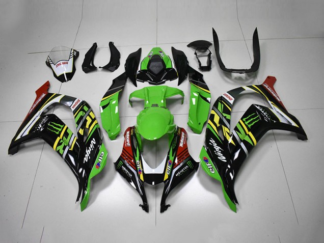 Inexpensive 2016-2019 Green Black Red Ninja Monster Kawasaki ZX10R Motorbike Fairings Inexpensive 2016-2019 Green Black Red Ninja Monster Kawasaki ZX10R Motorbike Fairings