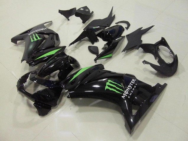 Inexpensive 2008-2012 Black Green Monster Energy Kawasaki ZX250R Motorcycle Fairings Kit Inexpensive 2008-2012 Black Green Monster Energy Kawasaki ZX250R Motorcycle Fairings Kit