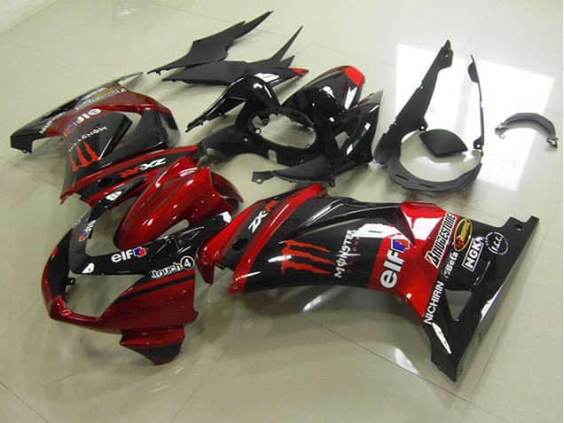 Inexpensive 2008-2012 Black Red Monster Kawasaki ZX250R Motorcycle Fairing Inexpensive 2008-2012 Black Red Monster Kawasaki ZX250R Motorcycle Fairing