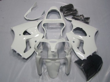 Inexpensive 2000-2002 White Kawasaki ZX6R Bike Fairing Kit