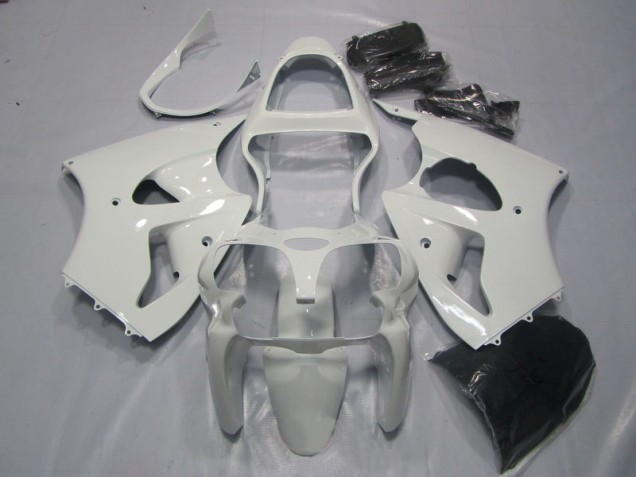 Inexpensive 2000-2002 White Kawasaki ZX6R Bike Fairing Kit
