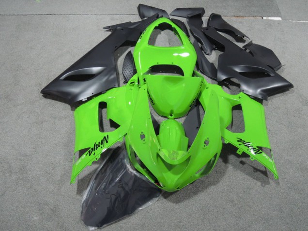 Inexpensive 2005-2006 Green Black Ninja 636 Kawasaki ZX6R Motorcycle Fairings Kits Inexpensive 2005-2006 Green Black Ninja 636 Kawasaki ZX6R Motorcycle Fairings Kits