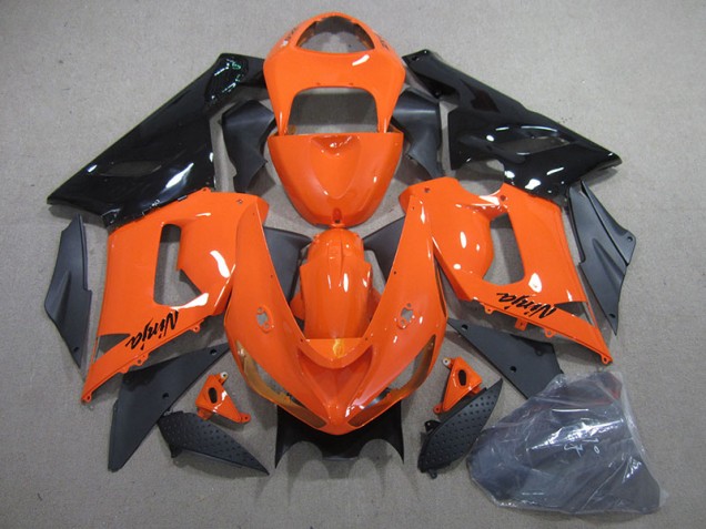 Inexpensive 2005-2006 Orange Black Ninja Kawasaki ZX6R Motorcylce Fairings Inexpensive 2005-2006 Orange Black Ninja Kawasaki ZX6R Motorcylce Fairings