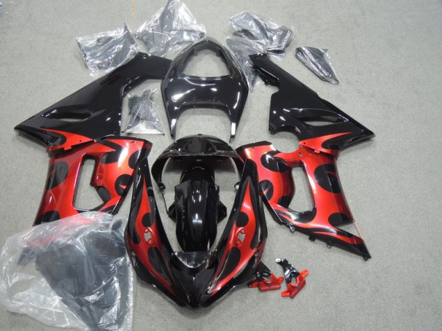 Inexpensive 2005-2006 Black Red Kawasaki ZX6R Motorcycle Fairings Inexpensive 2005-2006 Black Red Kawasaki ZX6R Motorcycle Fairings