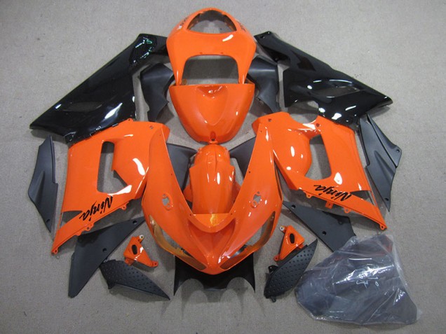 Inexpensive 2005-2006 Orange Black Ninja Kawasaki ZX6R Bike Fairing Inexpensive 2005-2006 Orange Black Ninja Kawasaki ZX6R Bike Fairing