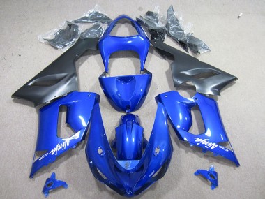 Inexpensive 2005-2006 Blue White Ninja 636 Kawasaki ZX6R Motorcyle Fairings