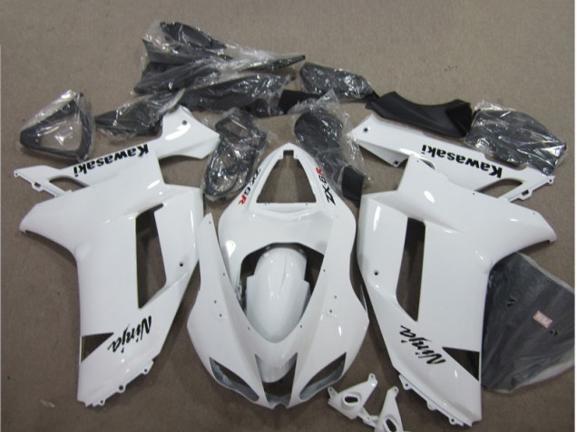 Inexpensive 2007-2008 White Kawasaki ZX6R Bike Fairings Inexpensive 2007-2008 White Kawasaki ZX6R Bike Fairings
