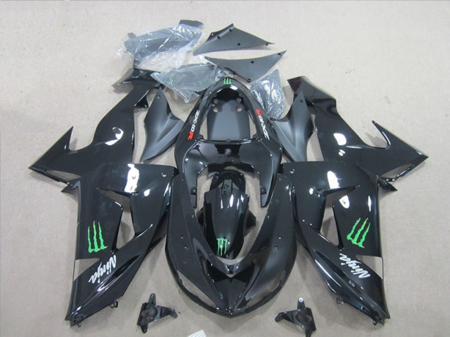 Inexpensive 2007-2008 Black Ninja Green Monster Kawasaki ZX6R Bike Fairing Kit Inexpensive 2007-2008 Black Ninja Green Monster Kawasaki ZX6R Bike Fairing Kit