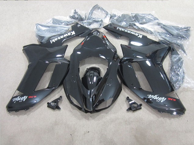 Inexpensive 2007-2008 Black Ninja 636 Kawasaki ZX6R Moto Fairings Inexpensive 2007-2008 Black Ninja 636 Kawasaki ZX6R Moto Fairings