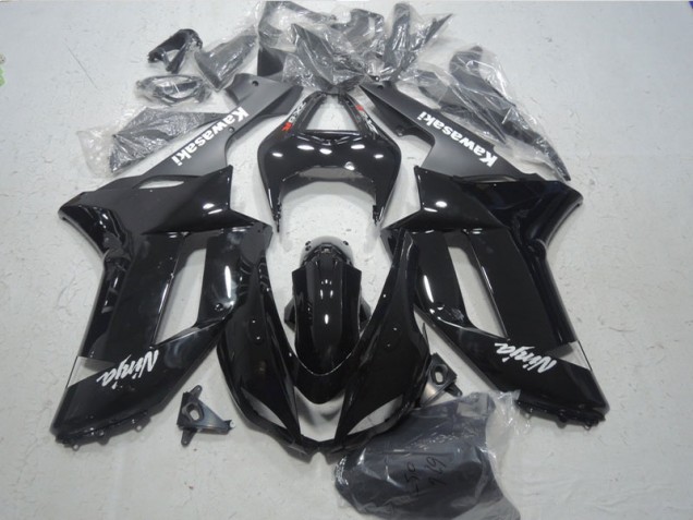 Inexpensive 2007-2008 Black White Ninja Kawasaki ZX6R Bike Fairings Inexpensive 2007-2008 Black White Ninja Kawasaki ZX6R Bike Fairings