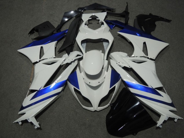 Inexpensive 2009-2012 White Blue Kawasaki ZX6R Motorbike Fairings Inexpensive 2009-2012 White Blue Kawasaki ZX6R Motorbike Fairings