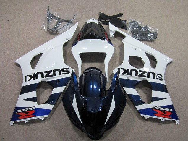 Inexpensive 2003-2004 White Blue Black Decal Suzuki GSXR1000 Bike Fairings