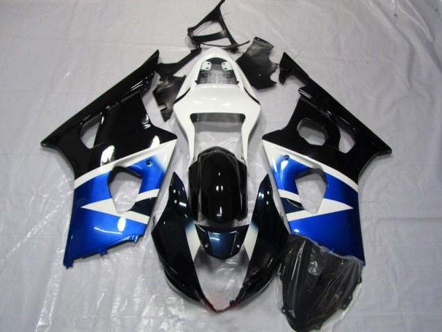Inexpensive 2003-2004 Blue White Suzuki GSXR1000 Replacement Fairings