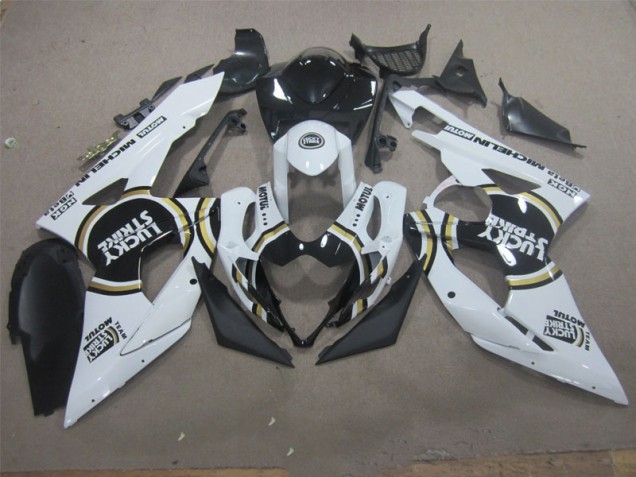 Inexpensive 2005-2006 White Lucky Strike Black Motul Suzuki GSXR1000 Motorcycle Fairing Kit