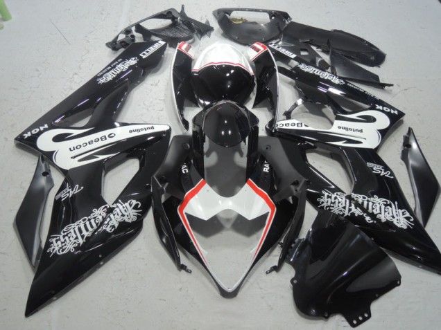 Inexpensive 2005-2006 Black White Beacon Suzuki GSXR1000 Bike Fairing Kit