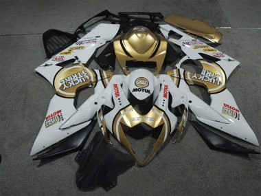 Inexpensive 2005-2006 White Gold Lucky Strike Motul Suzuki GSXR1000 Motor Fairings