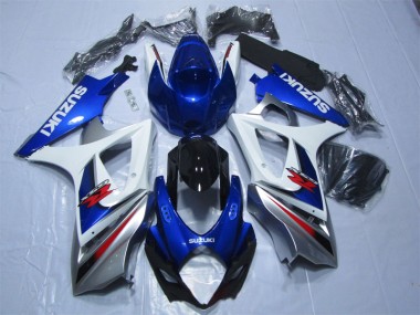 Inexpensive 2007-2008 Blue White Suzuki GSXR1000 Bike Fairings