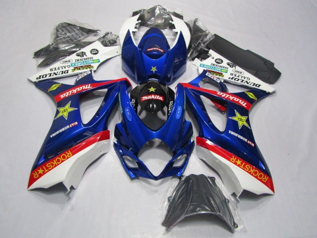 Inexpensive 2007-2008 Blue Red Rockstar Suzuki GSXR1000 Motorbike Fairing Kits