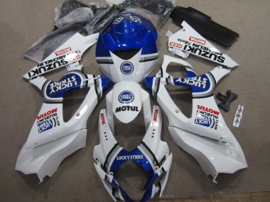 Inexpensive 2007-2008 White Blue Lucky Strike Red Motul Suzuki GSXR1000 Moto Fairings