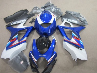 Inexpensive 2007-2008 Blue White Suzuki GSXR1000 Moto Fairings