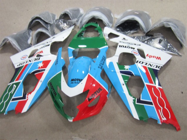 Inexpensive 2001-2003 Blue Green White Motul Suzuki GSXR600 Motorcycle Bodywork Inexpensive 2001-2003 Blue Green White Motul Suzuki GSXR600 Motorcycle Bodywork