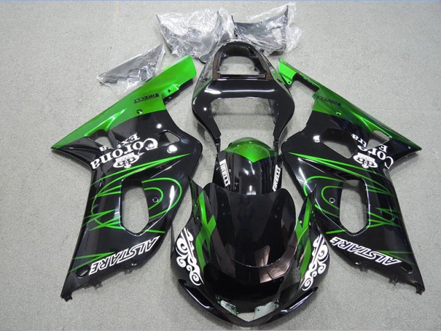 Inexpensive 2001-2003 Black Green Corona Extra Suzuki GSXR600 Motorcycle Fairing Kits Inexpensive 2001-2003 Black Green Corona Extra Suzuki GSXR600 Motorcycle Fairing Kits
