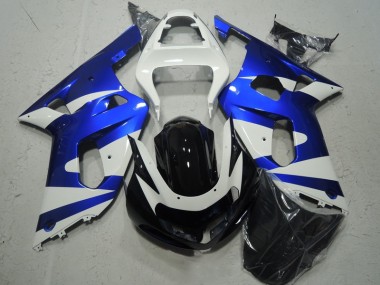 Inexpensive 2001-2003 White Blue Suzuki GSXR600 Motorcycle Fairing Kit