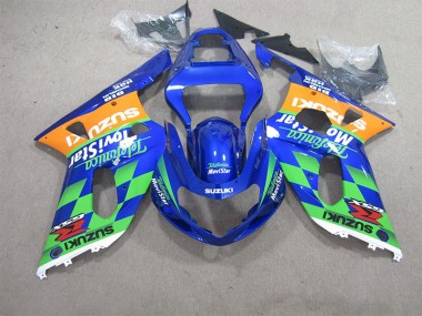 Inexpensive 2001-2003 Blue Green Telefumia Movistar Suzuki GSXR600 Motorcycle Bodywork