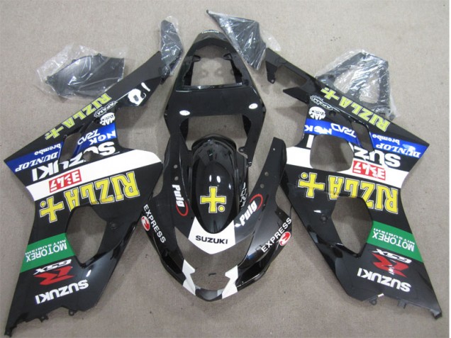 Inexpensive 2004-2005 Black Yellow Rizla Suzuki GSXR600 Moto Fairings