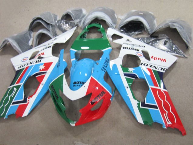 Inexpensive 2004-2005 Blue Green Red Motul Suzuki GSXR600 Motorcycle Fairing Inexpensive 2004-2005 Blue Green Red Motul Suzuki GSXR600 Motorcycle Fairing