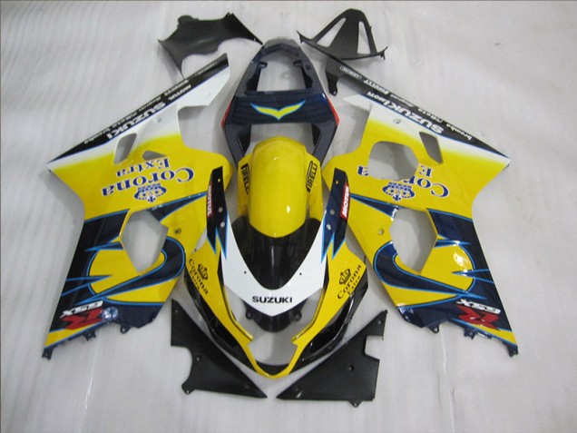Inexpensive 2004-2005 Yellow Blue Corona Extra Suzuki GSXR600 Bike Fairing Inexpensive 2004-2005 Yellow Blue Corona Extra Suzuki GSXR600 Bike Fairing