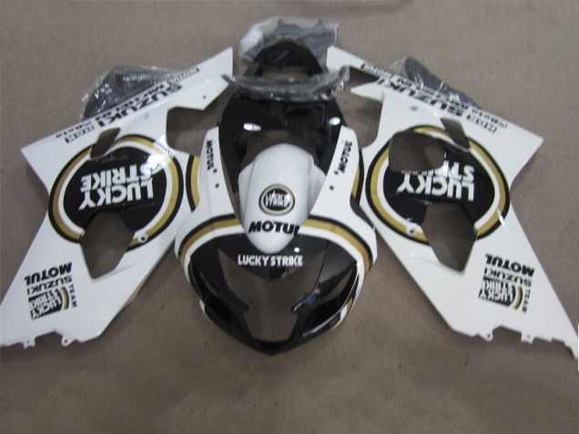 Inexpensive 2004-2005 Black White Lucky Strike Motul Suzuki GSXR600 Motorcycle Fairings Kits Inexpensive 2004-2005 Black White Lucky Strike Motul Suzuki GSXR600 Motorcycle Fairings Kits