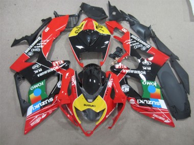 Inexpensive 2006-2007 Black Red Yellow Jomo Suzuki GSXR600 Bike Fairings