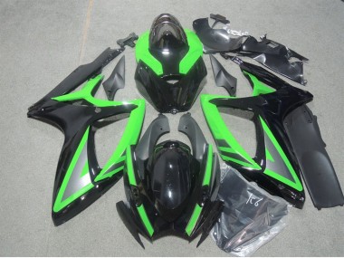 Inexpensive 2006-2007 Black Green Suzuki GSXR600 Motorbike Fairing