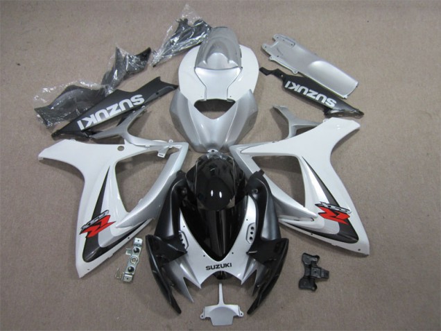 Inexpensive 2006-2007 Black White Suzuki GSXR600 Motorcycle Fairing Kit Inexpensive 2006-2007 Black White Suzuki GSXR600 Motorcycle Fairing Kit