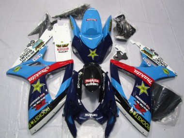 Inexpensive 2006-2007 Blue White Rockstar Makita Suzuki GSXR600 Motor Bike Fairings