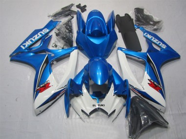 Inexpensive 2006-2007 Blue White Suzuki GSXR600 Motorbike Fairing Kits