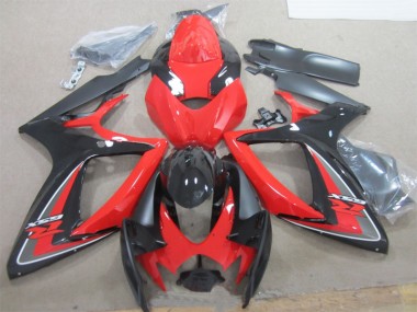 Inexpensive 2006-2007 Black Red Suzuki GSXR600 Motorcylce Fairings