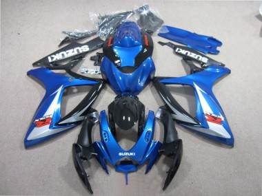 Inexpensive 2006-2007 Blue Black White Suzuki GSXR600 Motorcycle Fairing Kits