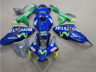 Inexpensive 2006-2007 Blue Movistar Castrol Suzuki GSXR600 Motorcycle Fairing Kit