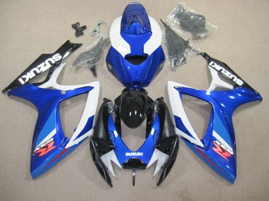 Inexpensive 2006-2007 Blue White Suzuki GSXR600 Replacement Fairings