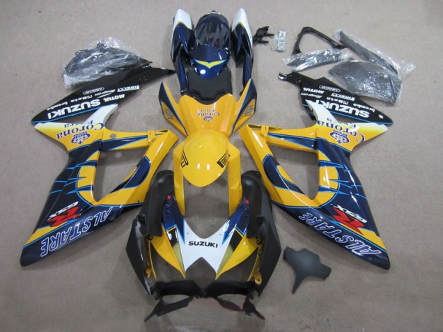 Inexpensive 2008-2010 Blue Yellow Corona Extra Suzuki GSXR600 Motor Bike Fairings Inexpensive 2008-2010 Blue Yellow Corona Extra Suzuki GSXR600 Motor Bike Fairings