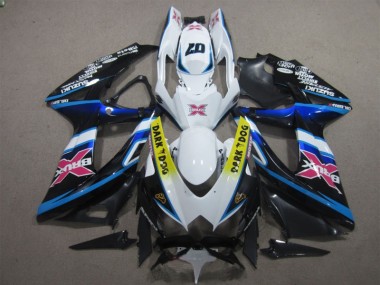 Inexpensive 2008-2010 White Dark Dog 07 Suzuki GSXR600 Motorcycle Replacement Fairings