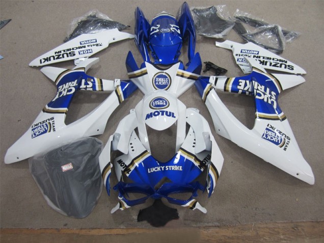Inexpensive 2008-2010 White Lucky Strike Blue Motul Suzuki GSXR600 Motor Fairings Inexpensive 2008-2010 White Lucky Strike Blue Motul Suzuki GSXR600 Motor Fairings