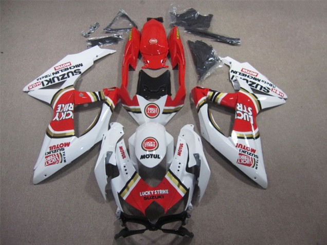 Inexpensive 2008-2010 White Lucky Strike Red Motul Suzuki GSXR600 Motorbike Fairing Inexpensive 2008-2010 White Lucky Strike Red Motul Suzuki GSXR600 Motorbike Fairing