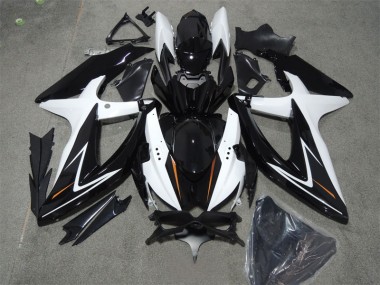 Inexpensive 2008-2010 Black White Suzuki GSXR600 Bike Fairings