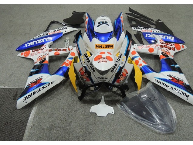 Inexpensive 2008-2010 White Blue Dark Dog Suzuki GSXR600 Bike Fairings Inexpensive 2008-2010 White Blue Dark Dog Suzuki GSXR600 Bike Fairings