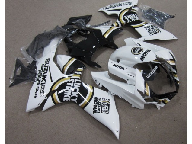 Inexpensive 2011-2021 White Lucky Strike Black Motul Suzuki GSXR600 Motor Fairings Inexpensive 2011-2021 White Lucky Strike Black Motul Suzuki GSXR600 Motor Fairings