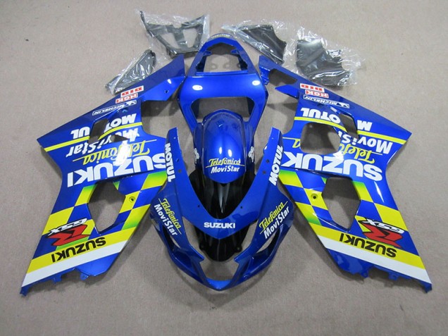 Inexpensive 2004-2005 Blue Telefunica Movistar Motul Suzuki GSXR750 Motorcycle Fairings Kit Inexpensive 2004-2005 Blue Telefunica Movistar Motul Suzuki GSXR750 Motorcycle Fairings Kit